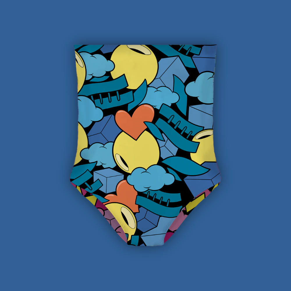 Maillot 1 pièce Réversible Happy Rose